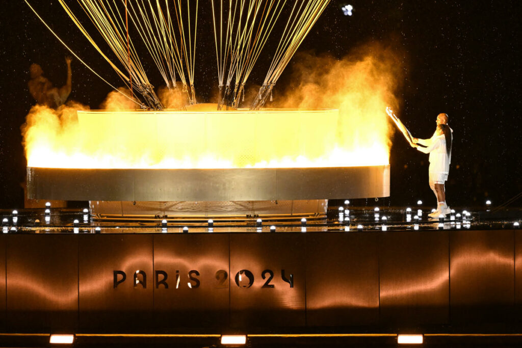 2024 Paris Olympics Opening Ceremony: Flying Olympic flame soars above Paris as Celine Dion wows crowds