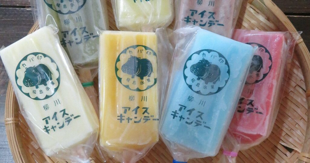 Fukuoka Pref. ice pops with local fruit, retro logo go national