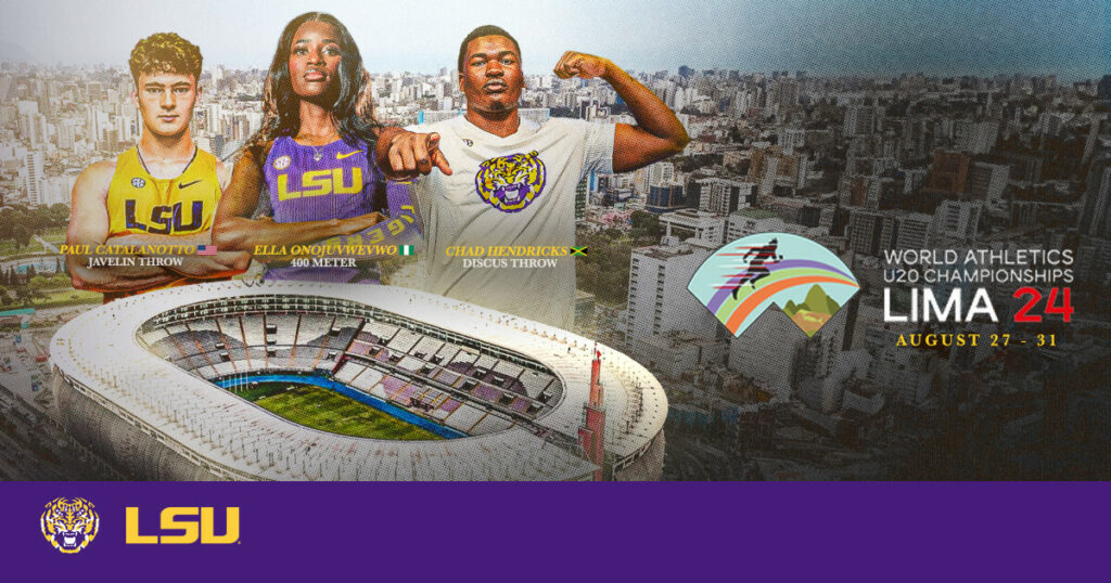 Three Tigers Set to Compete at the 2024 Lima World Athletics U20 Championships – LSU