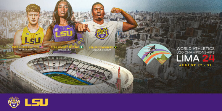 Three Tigers Set to Compete at the 2024 Lima World Athletics U20 Championships – LSU