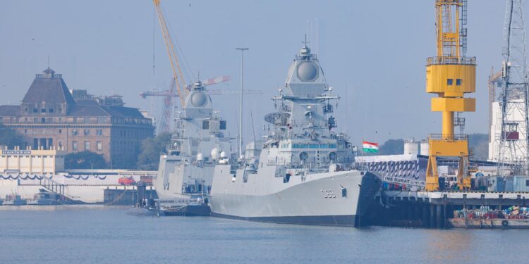 Indian Navy latest guided missile destroyer INS Surat docks at Hazira Port – The Economic Times