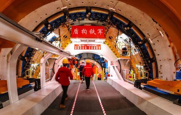 Jintang undersea tunnel of Ningbo-Zhoushan Railway under construction in China’s Zhejiang – Xinhua