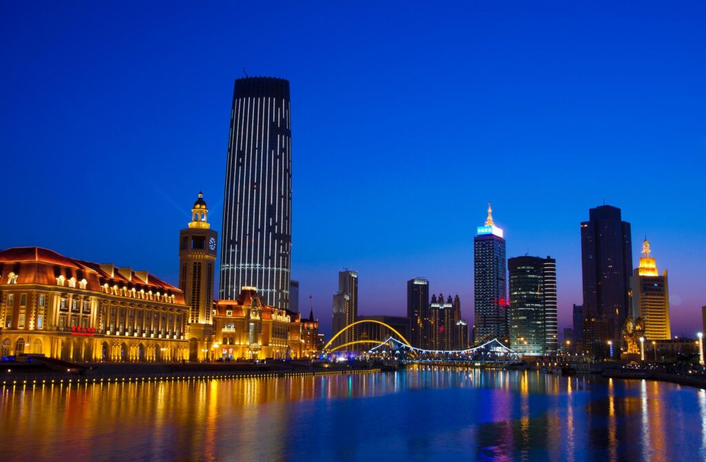 Dazzling night view of Haihe River in Tianjin, China – Xinhua