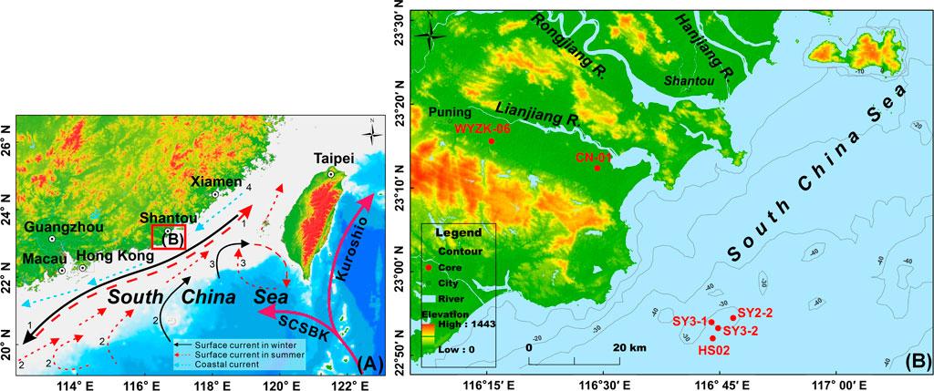 An erosive neritic area of Shantou in coastal NE South China Sea since at least MIS 5 revealed by OSL dating of cores – Frontiers