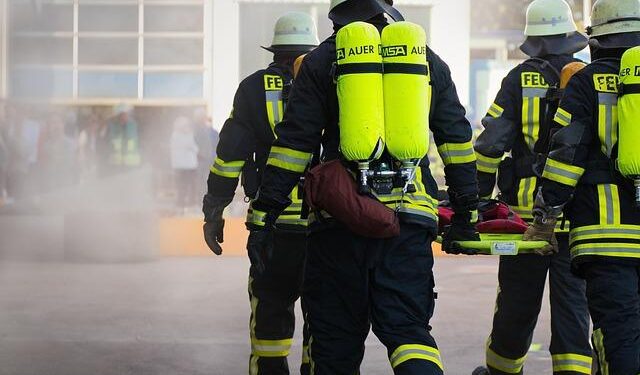Firefighters battle blazing wall in drill in Kunming, China – Xinhua
